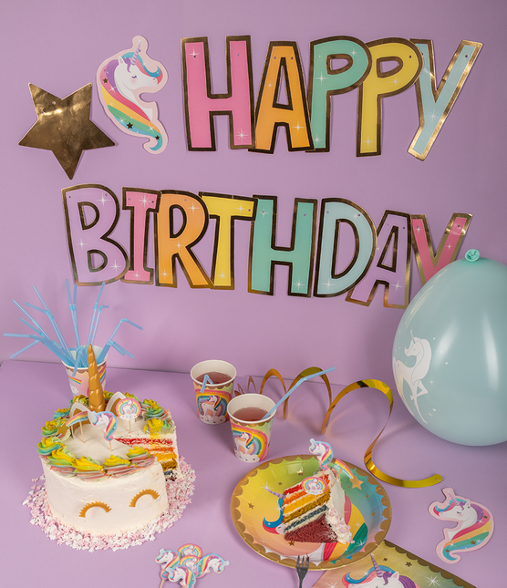 Tillykke med fødselsdagen Letterslinger Unicorn 2.5m