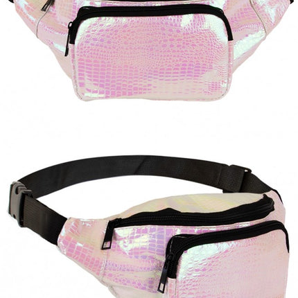 Hip bag Snake Leather Print Hvid