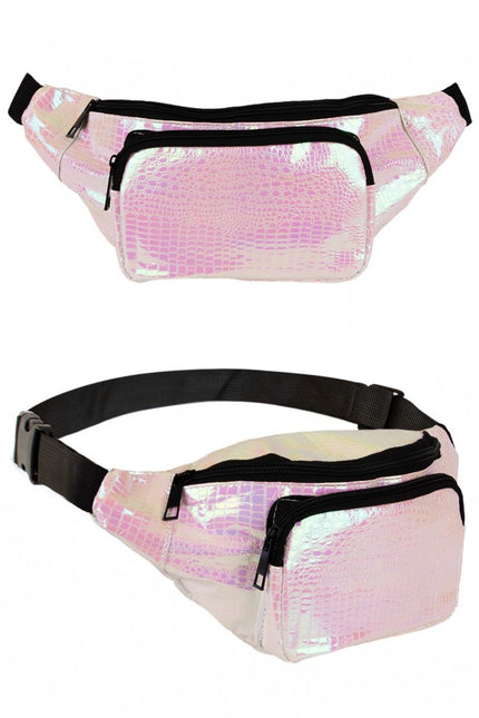 Hip bag Snake Leather Print Hvid