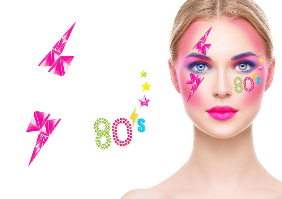 Neon 80S ansigtsklistermærker