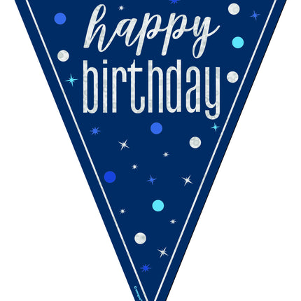 Happy Birthday-guirlande blå 2,5 m