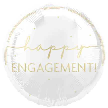 Happy Engagement Helium Balloon Hvidguld 45 cm