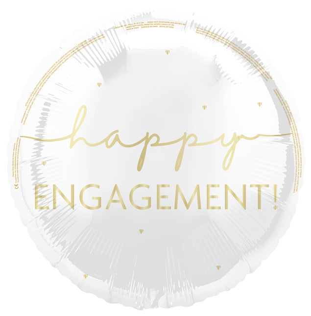 Happy Engagement Helium Balloon Hvidguld 45 cm