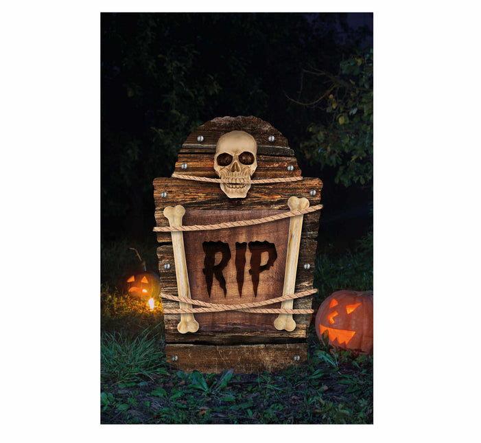 Bruine Halloween Decoratie Grafsteen Rip 56cm