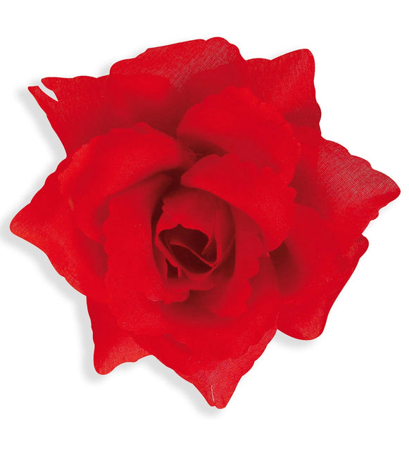 Rød broche Rose 10cm