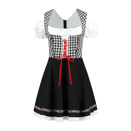 Oktoberfest Dirndl Kjole Oktoberfest Sort Hvid Damer