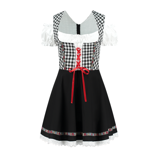 Oktoberfest Dirndl Kjole Oktoberfest Sort Hvid Damer