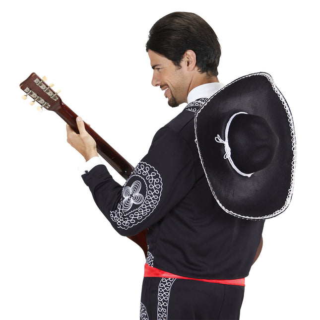 Sort og hvid sombrero 55 cm