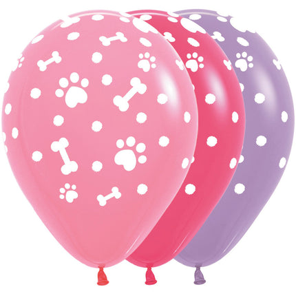 Balloner Paw Prints Girl Mix 30cm 25stk