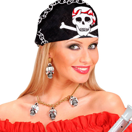 Sort og hvid pirat-bandana