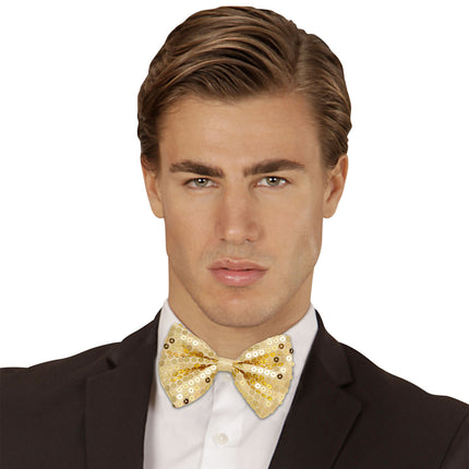 Guld sløjfe pailletter Unisex