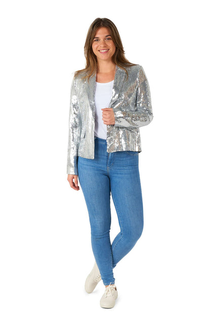 Paillet Silver Blazer til damer <tc>Suitmeister</tc>