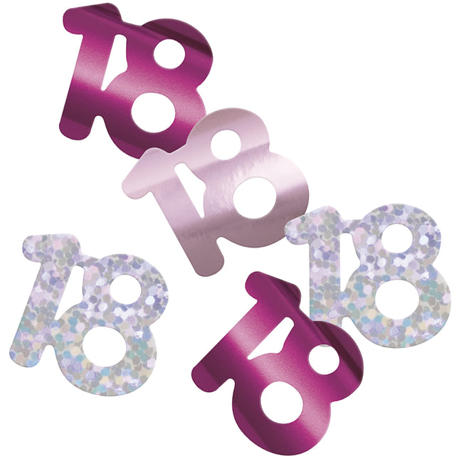 18 års konfettipose pink 14gr