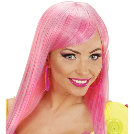 Neonpink øreringe Ringe