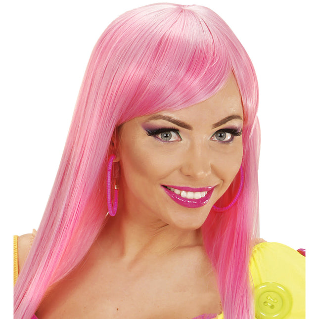 Neonpink øreringe Ringe