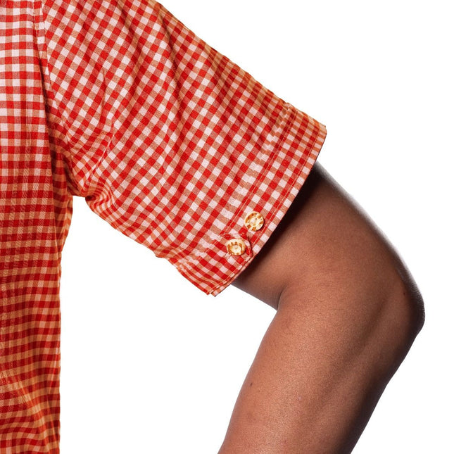 Oktoberfest Blouse Oranje Heren Korte Mouw