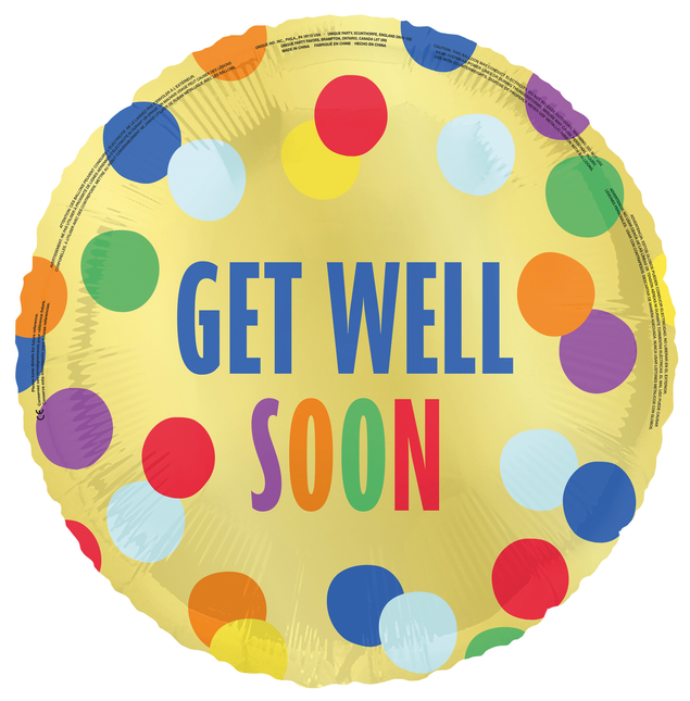 Get Well Soon Helium Ballon Gekleurd 45cm