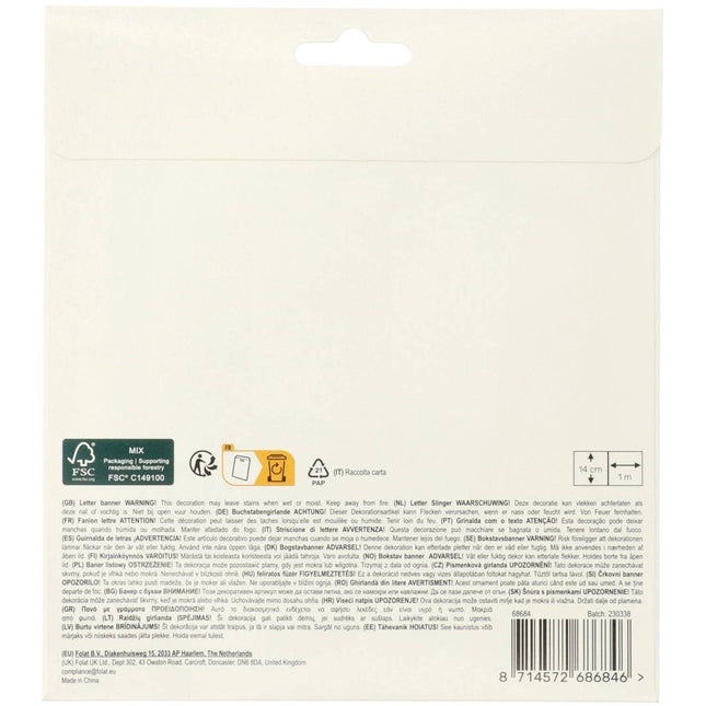 Happy Birthday-bogstavguirlande sort 1,5 m