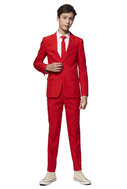 Rød dragt dreng teenager <tc>OppoSuits</tc>