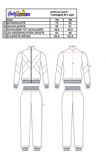 Træningsdragt i 80'er-stil til børn 164