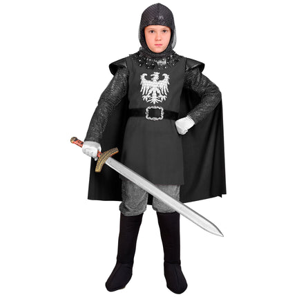 Ridderkostume grå dreng 3 dele