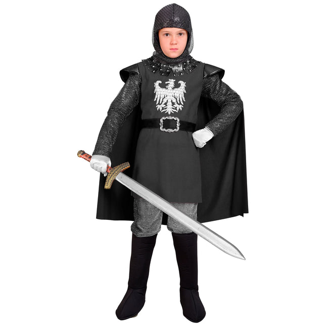 Ridderkostume grå dreng 3 dele