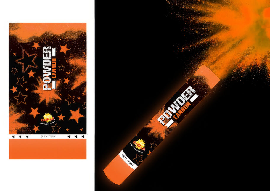 Konfettikanon orange pulver 30 cm