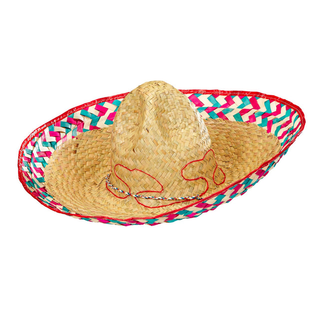 Farvet sombrero mexicansk 52 cm