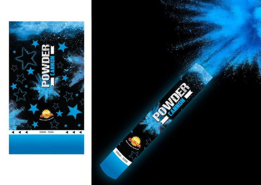 Konfettikanon blå pulver 30 cm