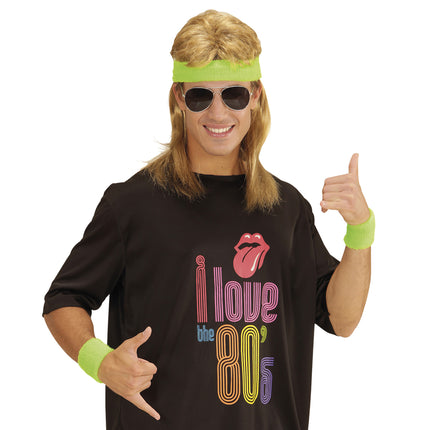 Neon-grønne svedbånd 2 stk