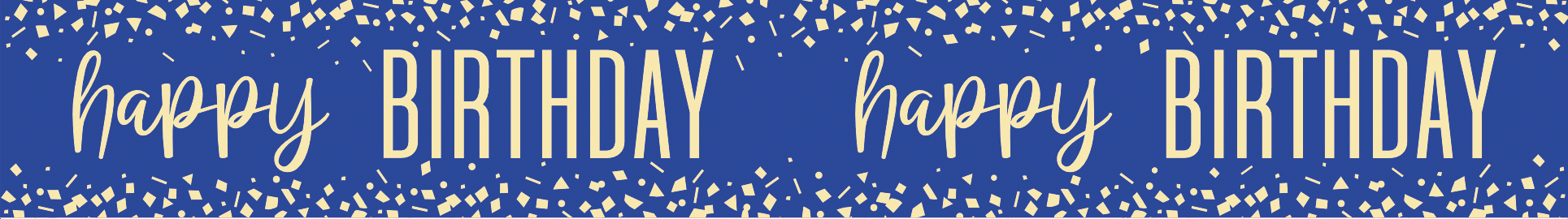 Happy Birthday Banner mørkeblå 2,74 m