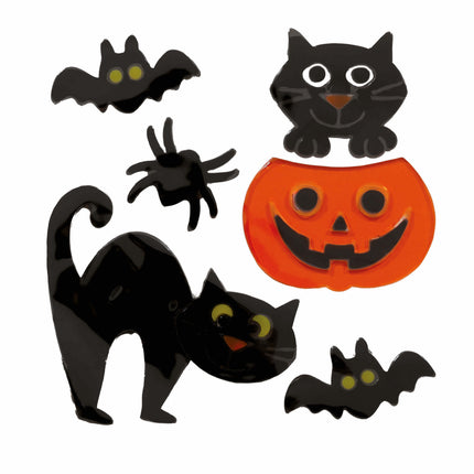 Halloween-vinduesdekoration med dyr