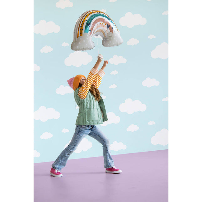 Regnbue-heliumballon tom 68 cm