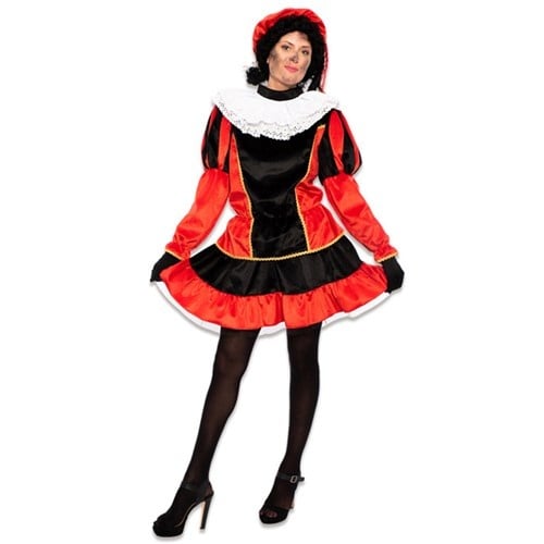 Pietenpak-kjole fløjlsrød