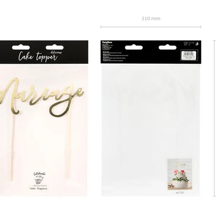 Topper til bryllupskage Mariage 22,5 cm