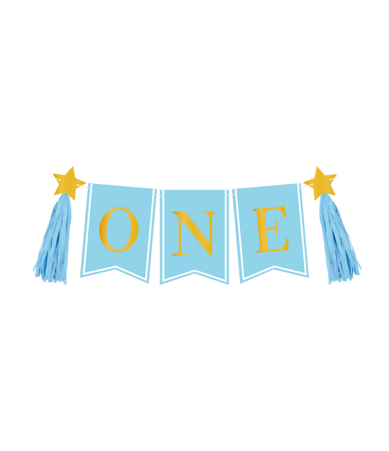 1 års dekorationspakke Blå højstol