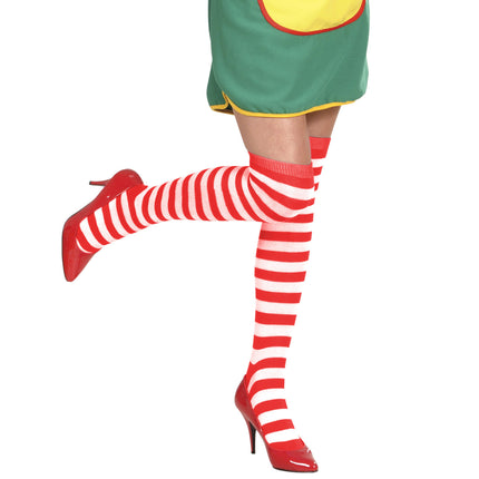 Røde hvide strømper 64 cm