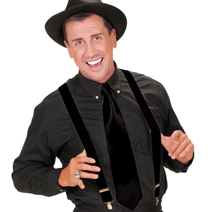 Sorte, sølvfarvede seler