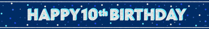 Happy Birthday Banner Blue 10 Years 2.74m