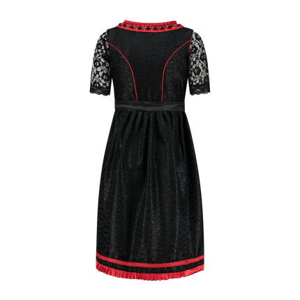 Sort rød Dirndl-kjole Oktoberfest Ladies 2 Pieces