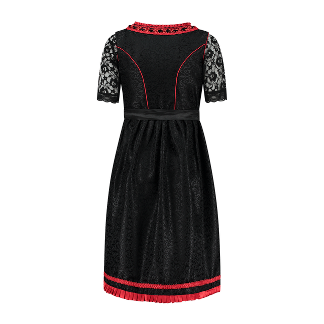 Sort rød Dirndl-kjole Oktoberfest Ladies 2 Pieces