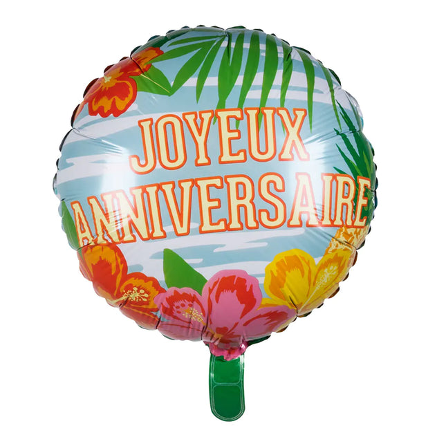 Joyeux Anniversaire Helium Balloon Hawaii Empty 45cm