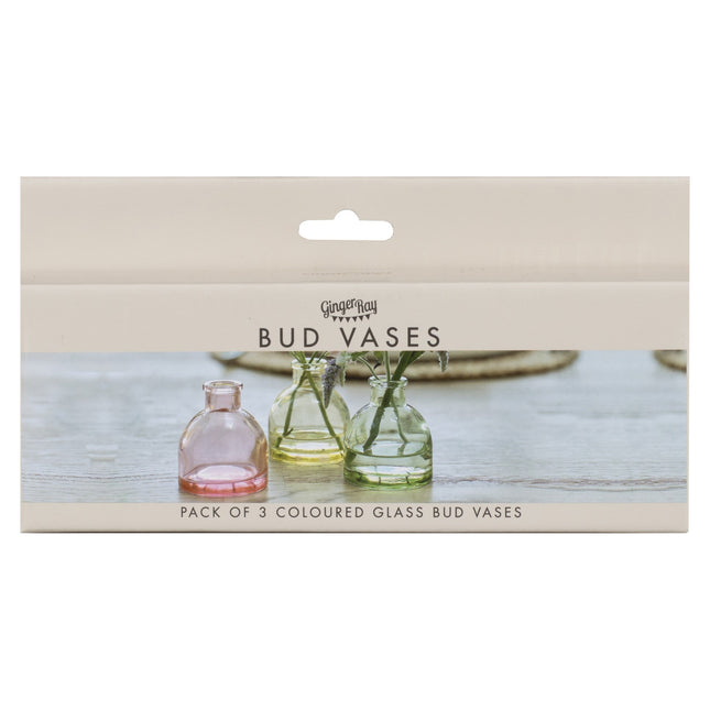 Farvet borddekorationsglas 3 stk