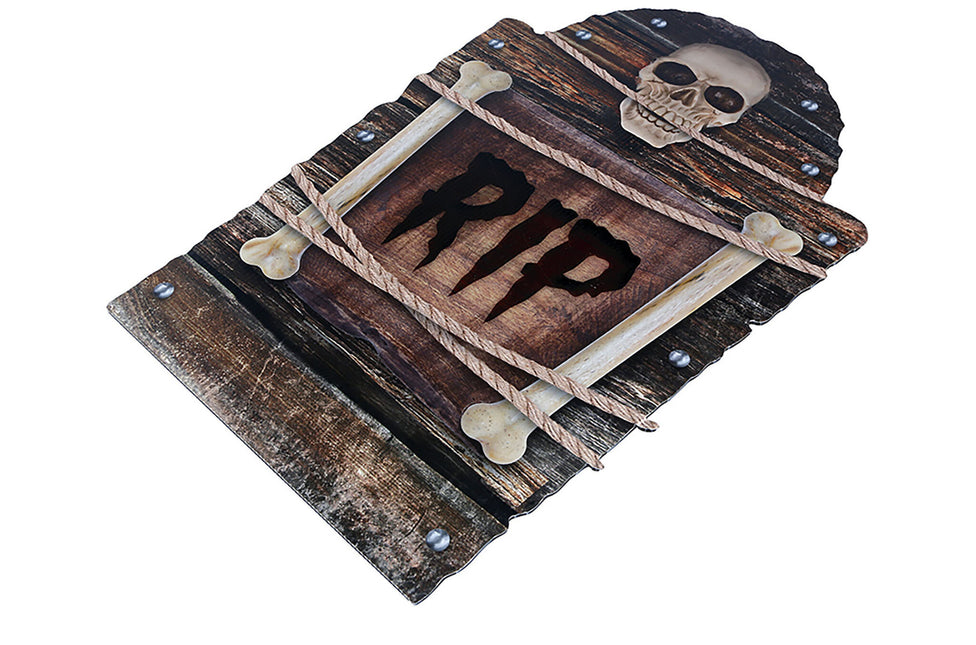 Bruine Halloween Decoratie Grafsteen Rip 56cm