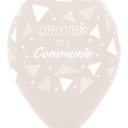 Balloner Tillykke med kommunionen Triangler Krystalklar 30cm 25stk