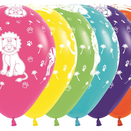 Balloner Jungle Animals Fashion Mix 30cm 25stk