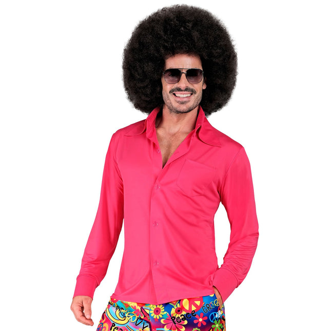Disco 70S Bluse Pink Mænd Luksus