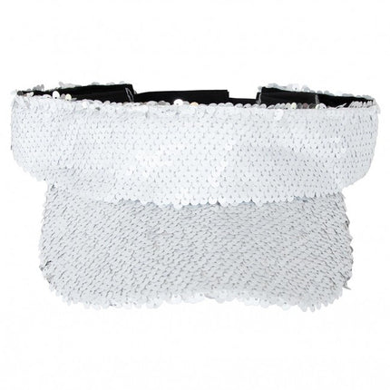 Solskærm med pailletter hvid