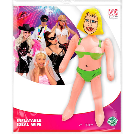 Oppustelig mannequin kvinde 90 cm