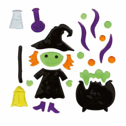 Halloween-vinduesdekoration Heksekedel